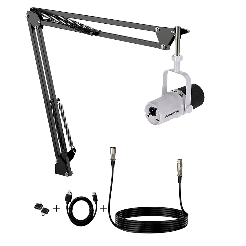 Mikrofon Dynamiczny AstroByte Pulsar White + Ramię - obrazek 4